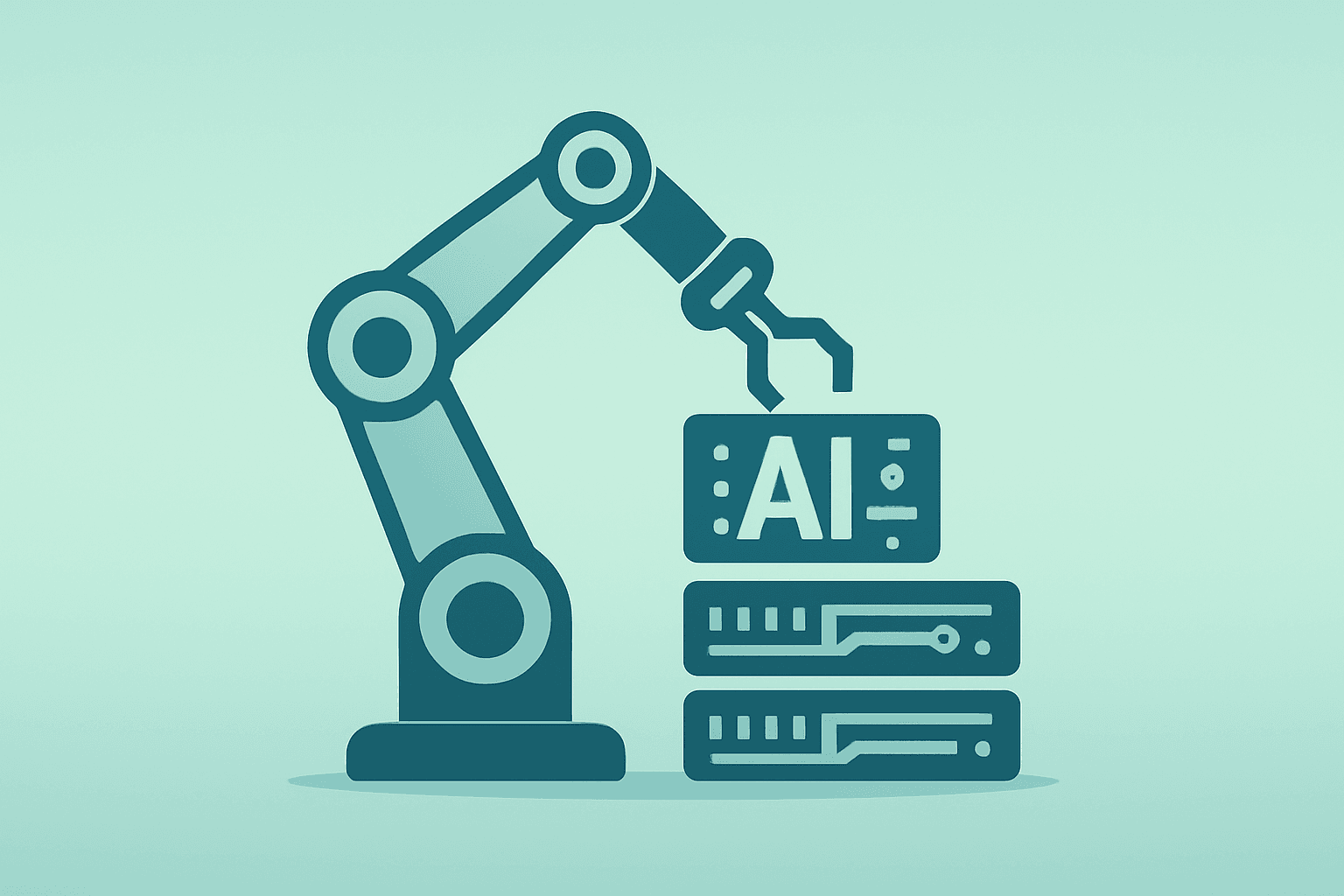 Flat filled vector of a server cluster expanding modules to represent Foxconn earnings and AI-driven growth.