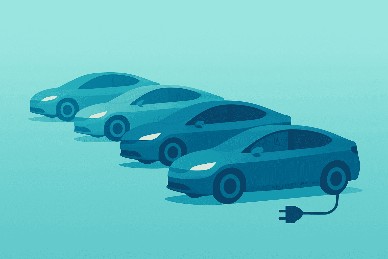 Flat vector of an electric SUV fleet silhouette suggesting commercial rollout under Nevada robotaxi permits.