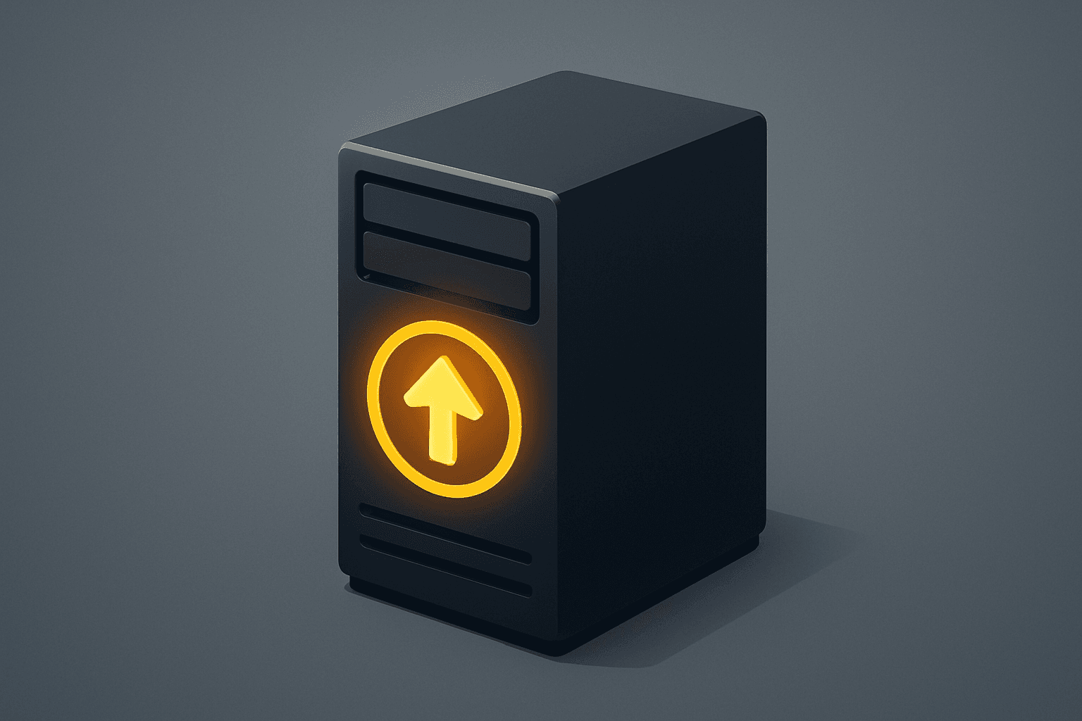 Flat-vector cover of a single server tower symbolizing SoftBank OpenAI investment and Vision Fund gain