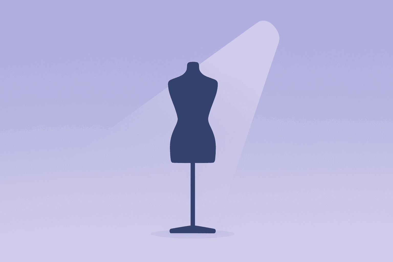 Mannequin under a dimming spotlight on a slate-ice gradient illustrating PVH Cuts Outlook and weakened EMEA retail demand.