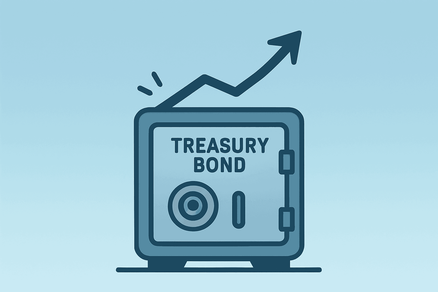 Flat vector of a treasury bond icon fused with a retail shelf, symbolic of Treasury yields pressuring consumer retail stocks.