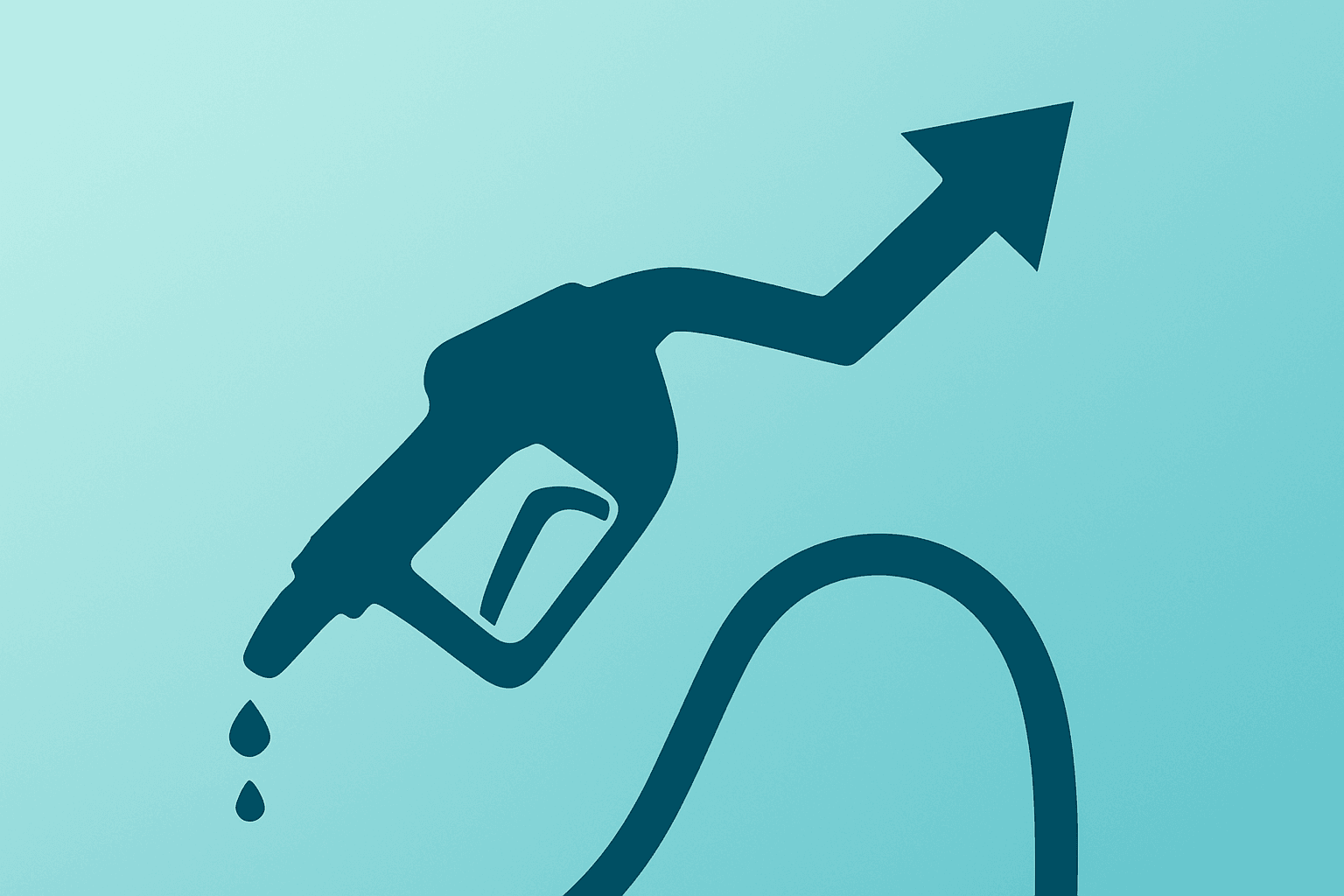 Flat vector gas pump nozzle under pressure, symbolizing Fed rate cuts 2026 uncertainty amid rising fuel prices.