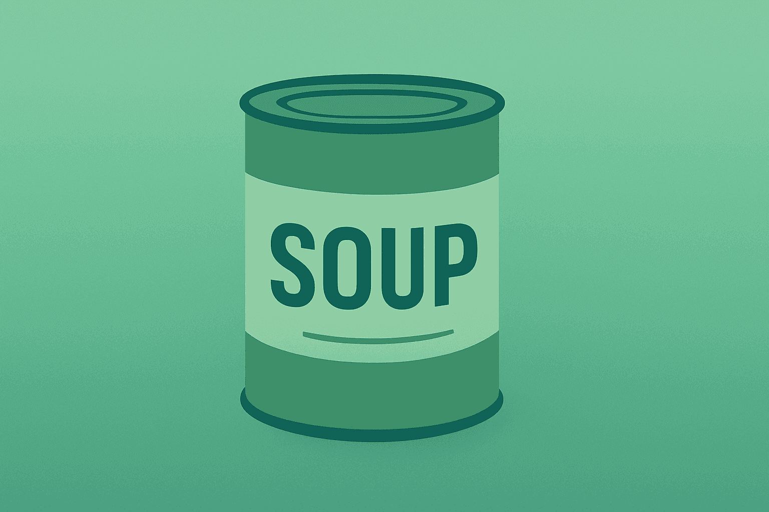 Flat-vector cover of a soup can under a dimming light representing Campbell's Q4 results and margin pressure.