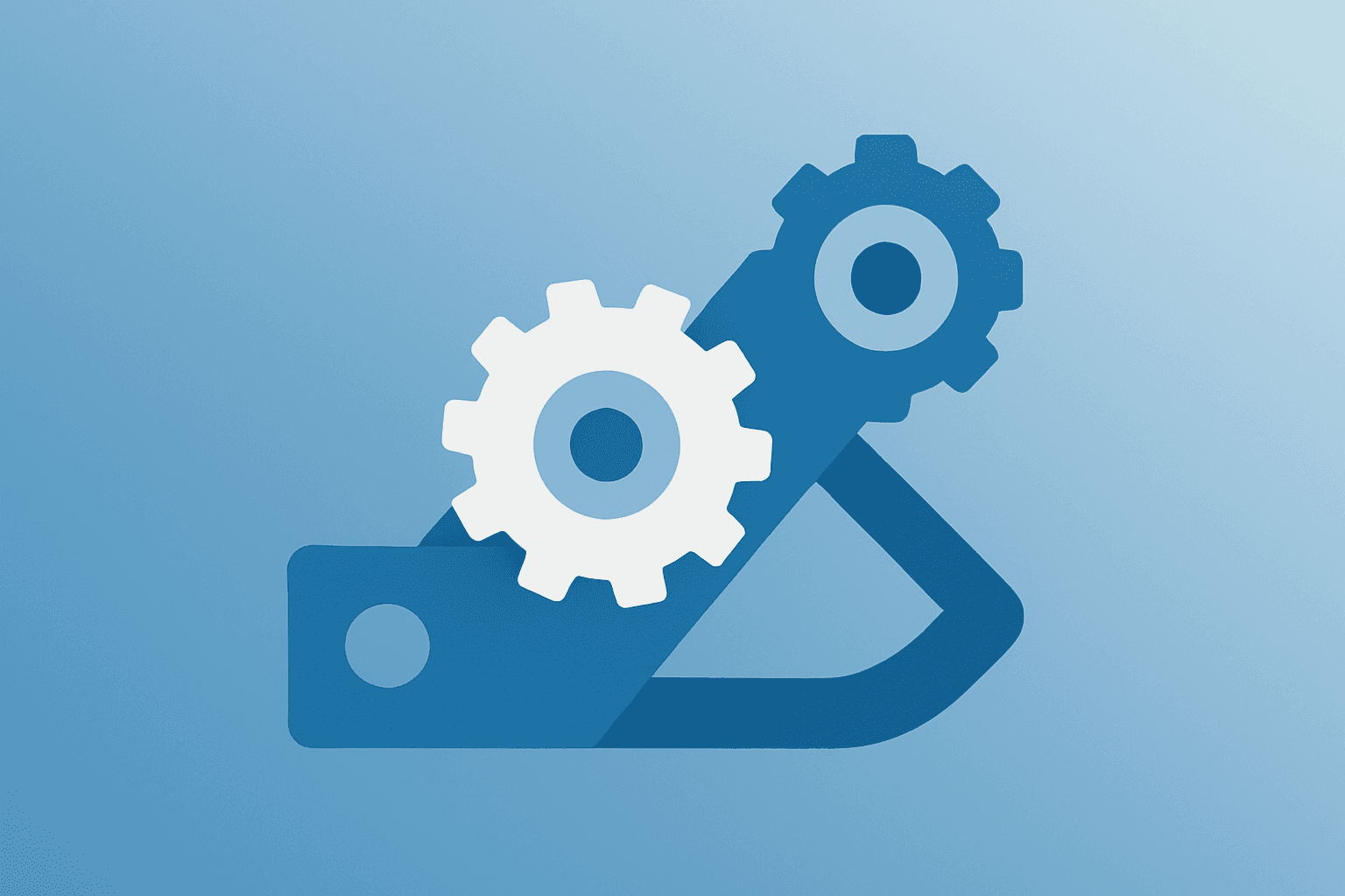 Flat vector optical gearbox unfolding on emerald-pearl gradient to symbolize Credo Technology earnings and product ramps.