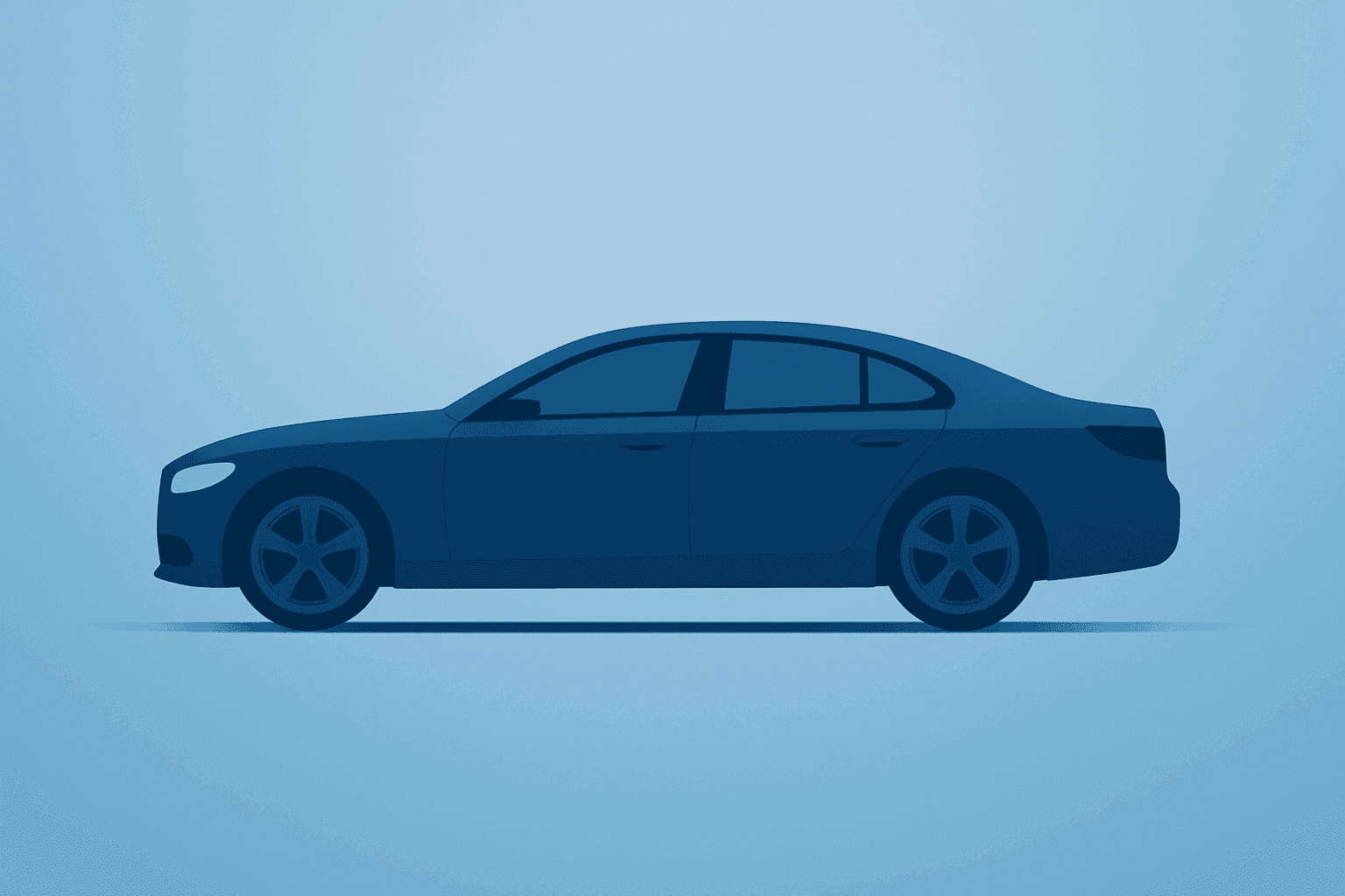 Flat vector cover of a luxury sedan under dimming market light symbolizing the BMW profit warning and compressed margins.
