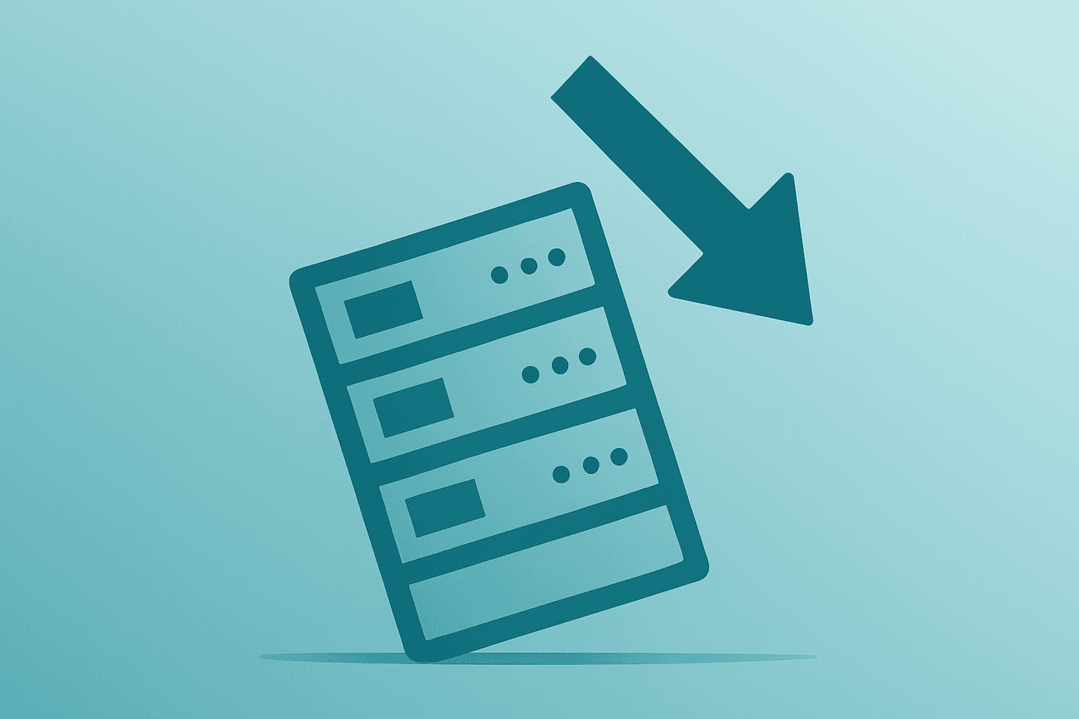 Flat-vector server rack under strain symbolizing CoreWeave fraud allegations and capex-driven capacity expansion risk.