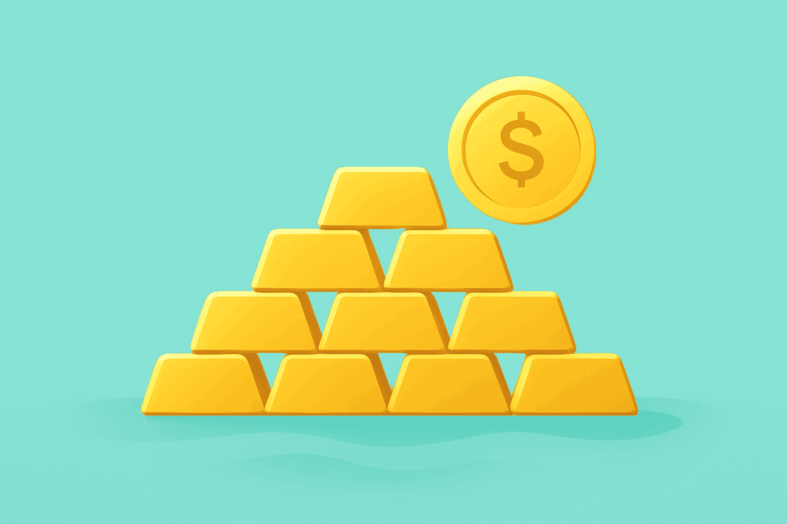 Flat filled vector of a bullion vault easing its lid beside a muted oil barrel, symbolizing gold prices surge on peace hopes.