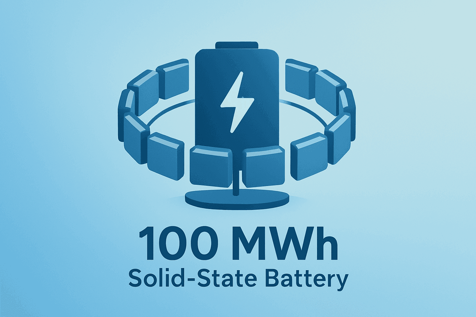 Flat-vector cell assembly carousel symbolizing QuantumScape Q3 results and the planned 100 MWh solid-state production line.