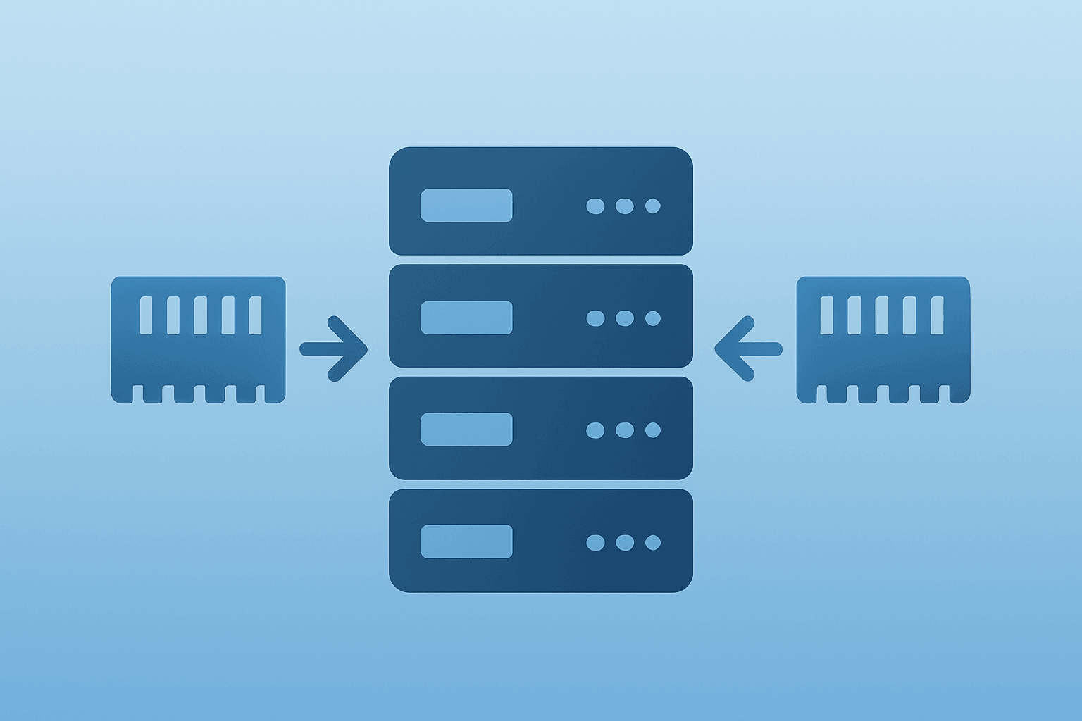 Flat vector of an expanding server unit symbolizing the Akamai Anthropic deal and heavy capex to scale AI CPU workloads.
