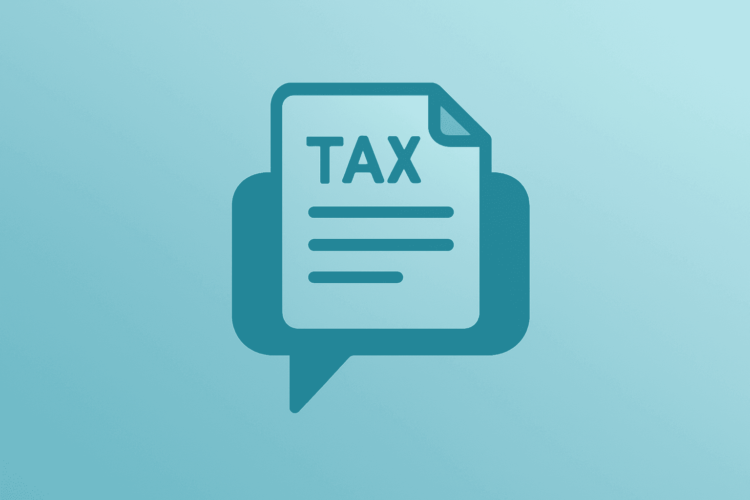 Flat vector of a tax form merging with a chat bubble to represent the Intuit OpenAI partnership embedding financial apps.