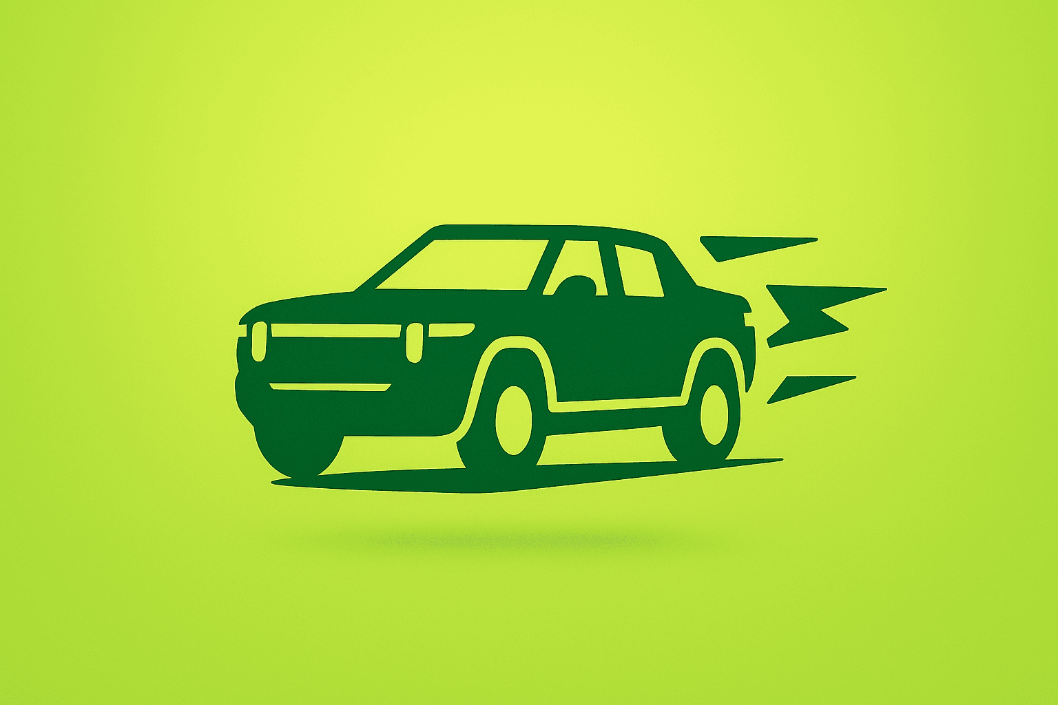 Minimalist flat-vector Rivian on a graphite-frost smooth gradient background evoking Rivian stock revenue and margins.