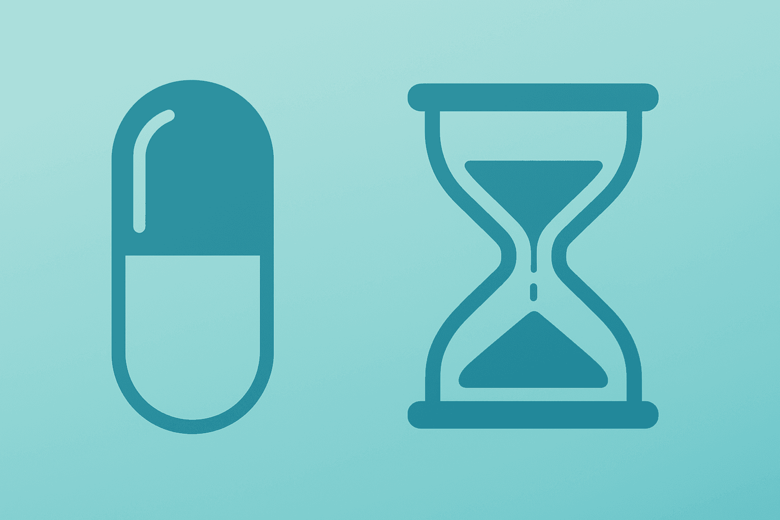 Flat vector pill with a compact timer to symbolize Eli Lilly orforglipron trial maintenance results and faster FDA review.