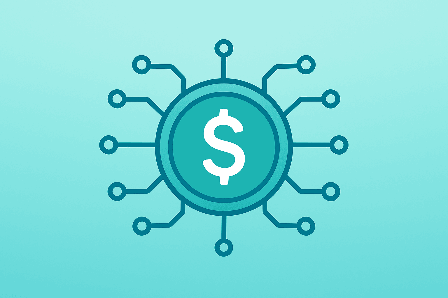 Flat-vector betting token with circuits symbolizing DraftKings upgrade and prediction markets as fee drivers.