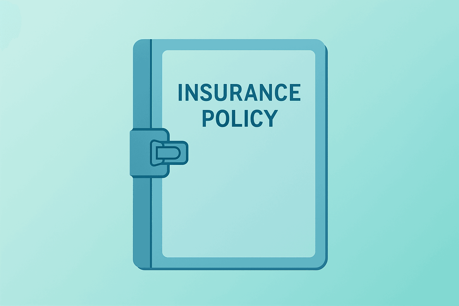 Flat filled vector of a policy binder with reinforced clasp symbolizing UnitedHealth earnings margin gains and buybacks.