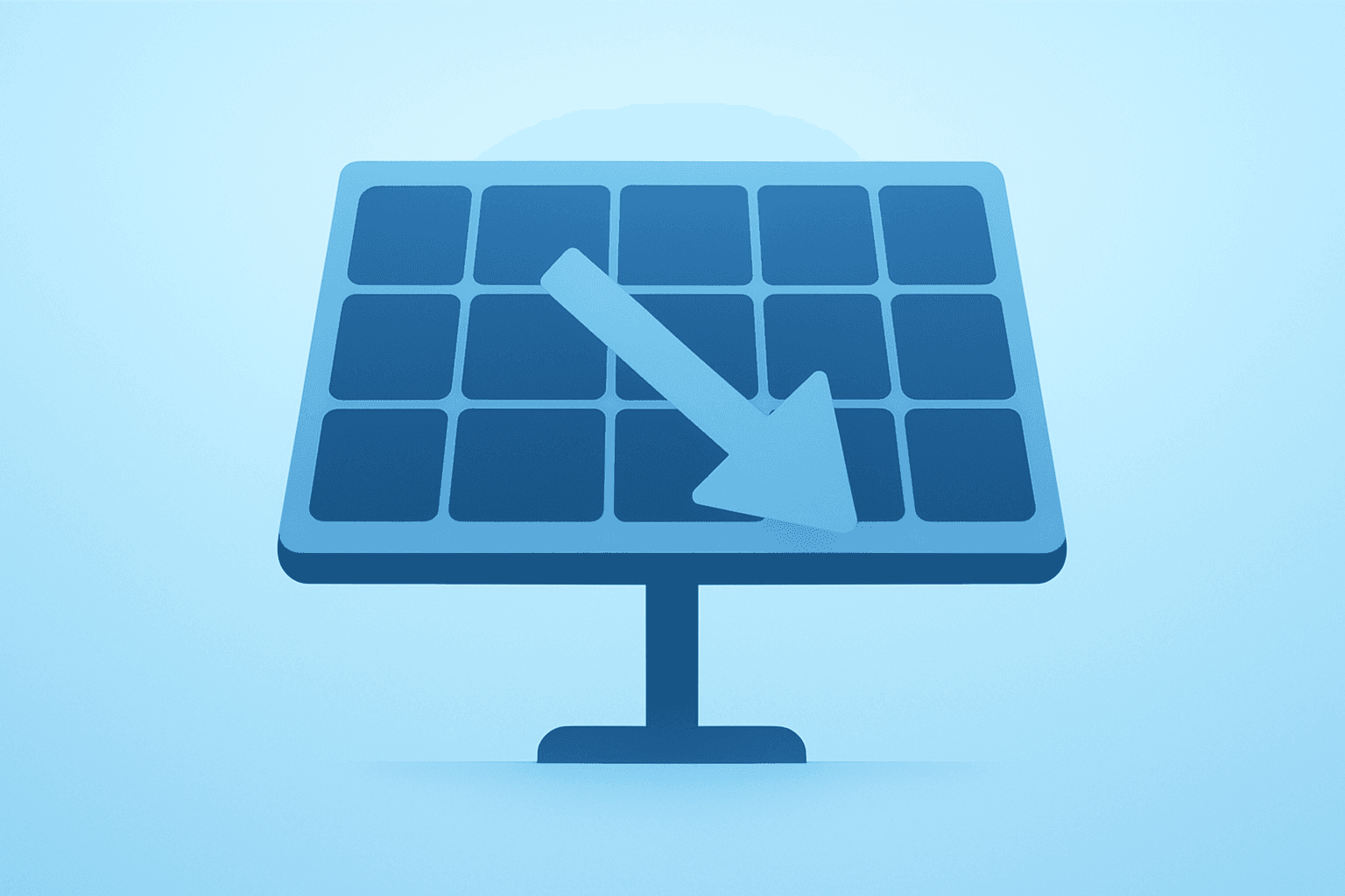 Flat vector of a solar-panel factory under price strain, evoking First Solar earnings and guidance pressure amid tariffs.