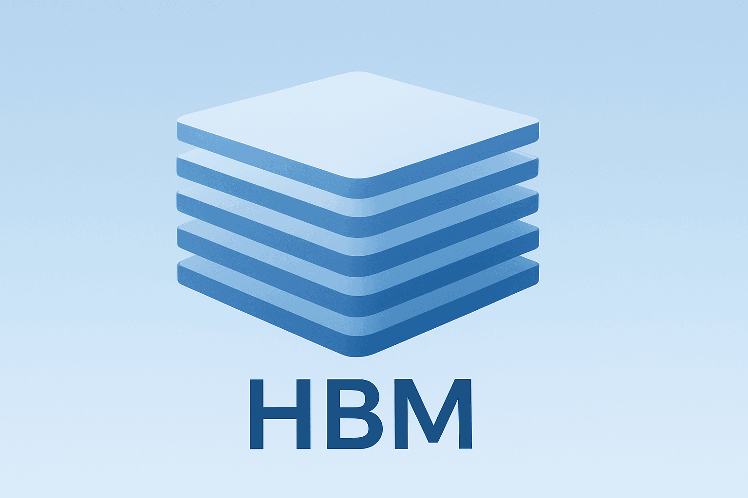 Flat vector of a chip module expanding to represent SK Hynix Investment and HBM packaging capacity for AI data centers.