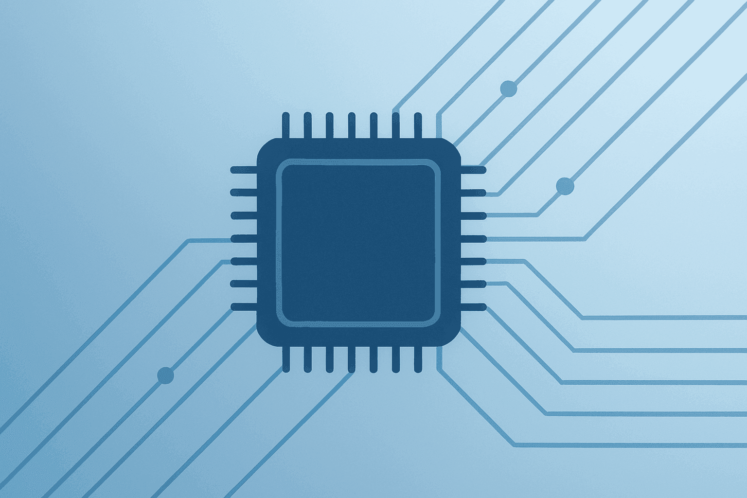 Flat vector of a single massive chip expanding compute array that symbolizes the Cerebras IPO and expanded OpenAI deal