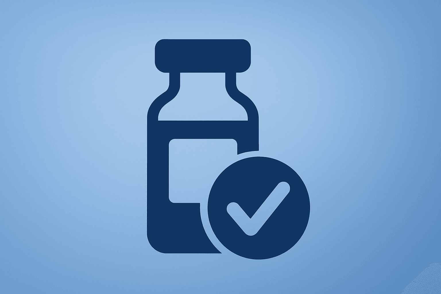 Flat-vector cover of a vial merged with a preferred-share emblem representing AstraZeneca investment in Summit Therapeutics.
