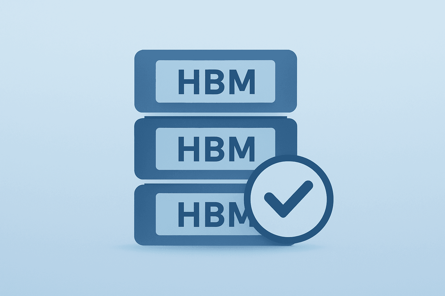 Flat-vector cover showing a chip symbolizing sold-out HBM and tight AI memory demand tied to Micron earnings.
