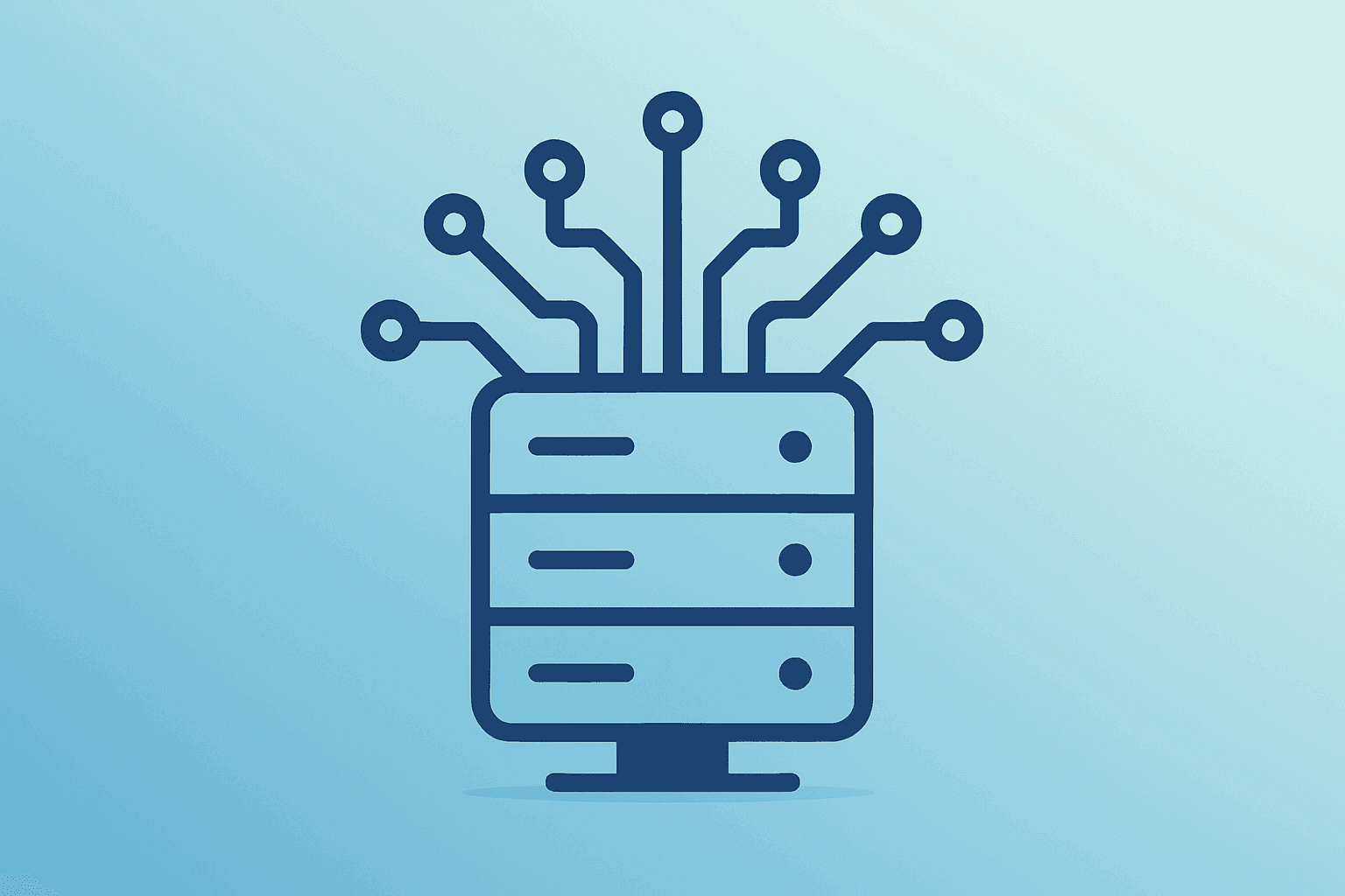 Flat vector of a server fused with an expanding circuit symbolizing CrowdStrike Earnings focus on ARR.