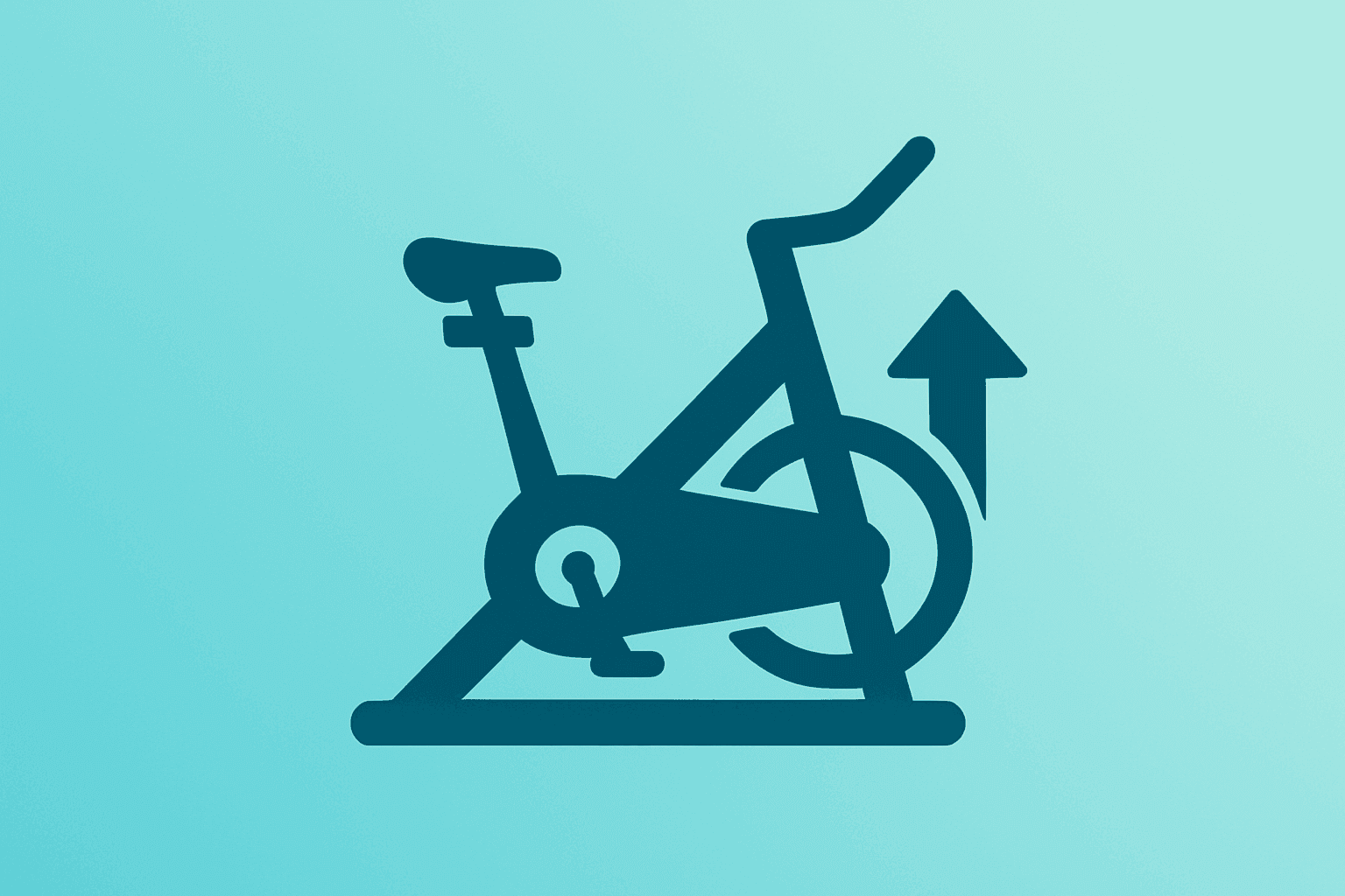 Flat vector of a stationary bike symbolizing Peloton Q3 earnings profit and raised FY2026 guidance.