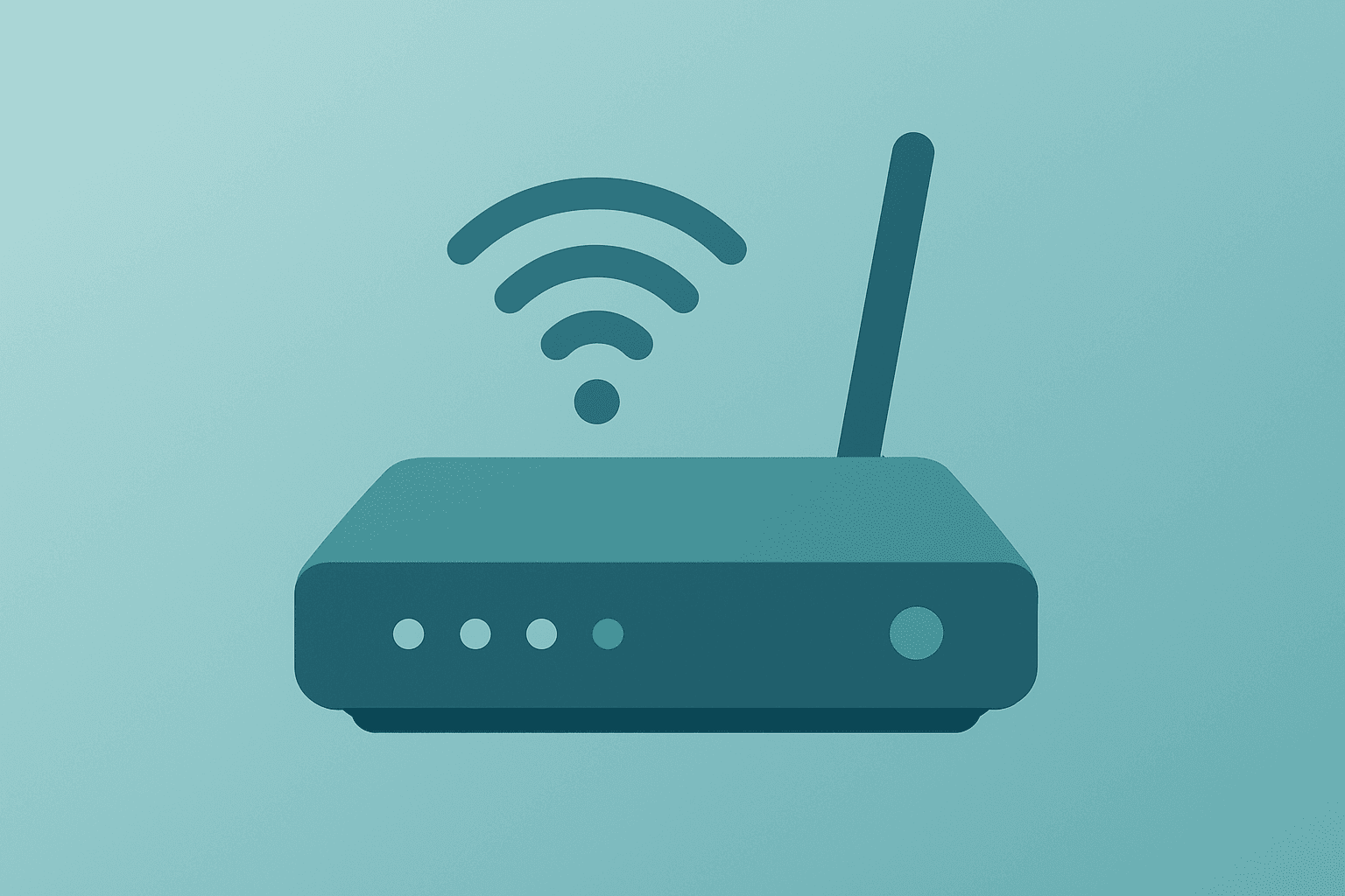 Flat vector cover for Comcast Q4 2025 earnings showing a broadband modem with dimming lights and a wireless tower
