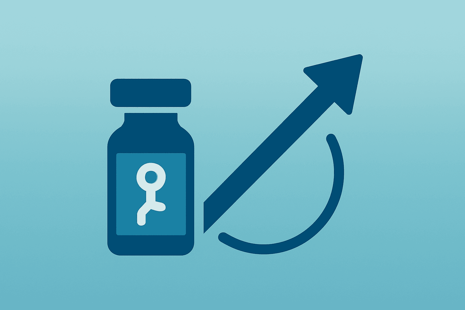 Flat vector enzyme vial expanding commercial reach on a smooth slate-ice gradient symbolizing BioMarin Acquires Amicus