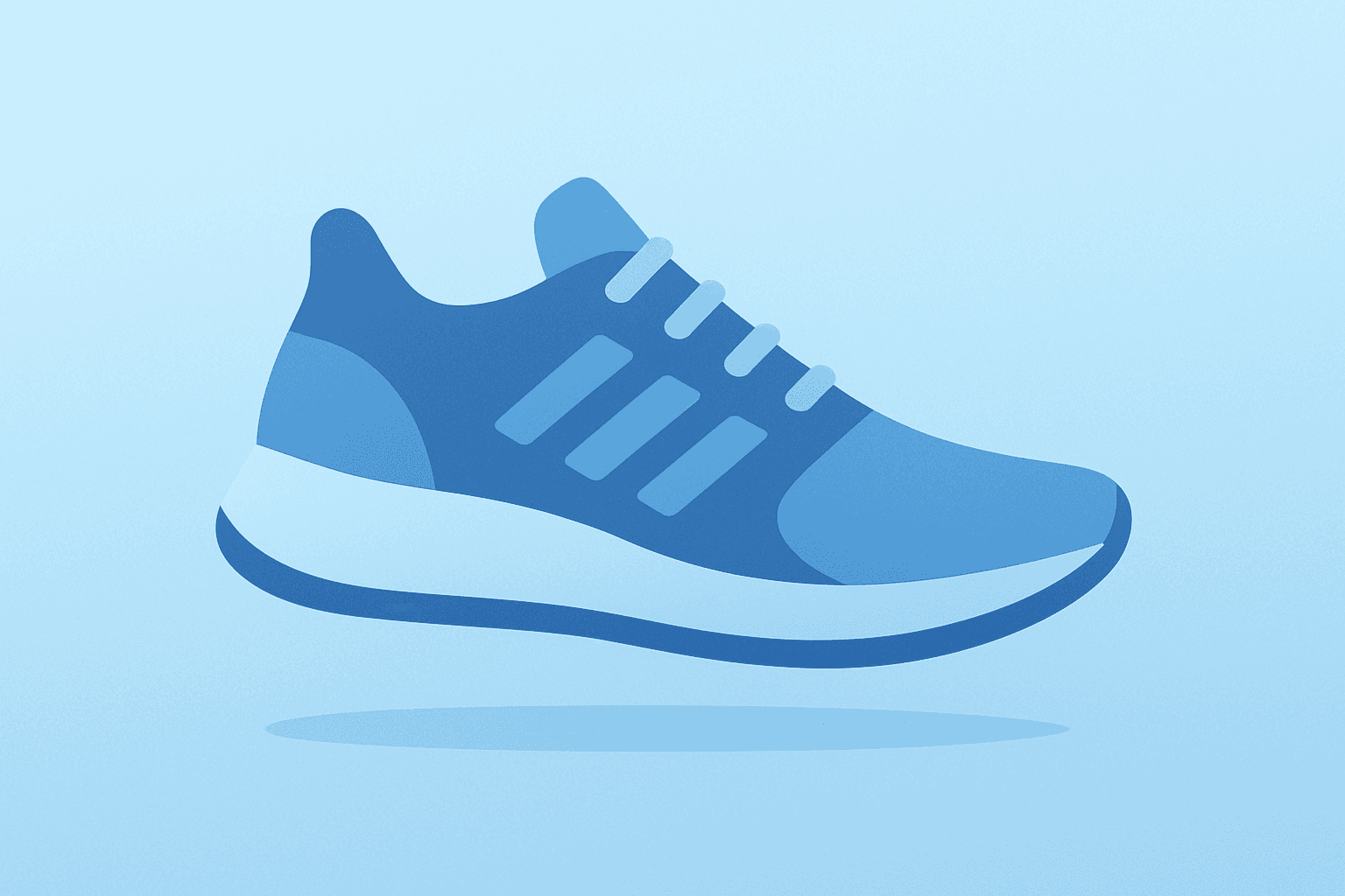 Flat vector of a running shoe with steady momentum representing Deckers Q3 2026 earnings and HOKA-driven growth.