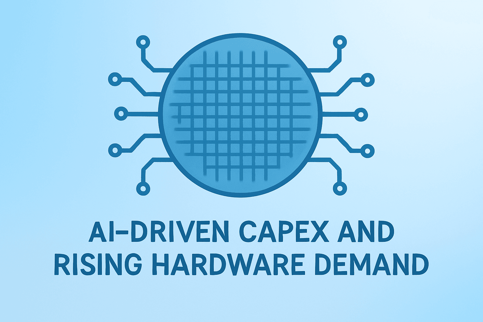 Flat vector server rack expanding for AI infrastructure, illustrating Alphabet earnings and AI capex.