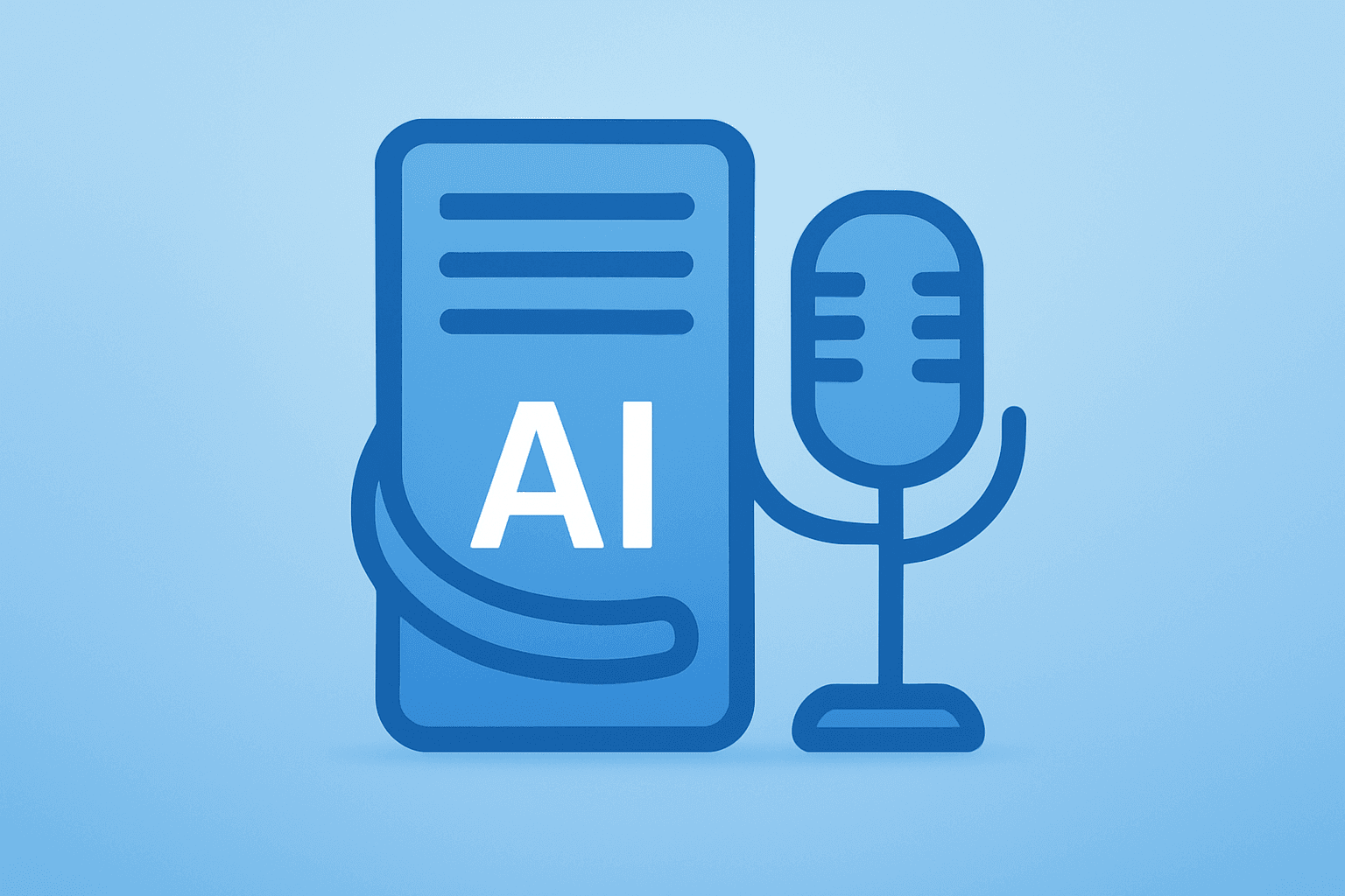 Flat vector of an AI server embracing a broadcast microphone to symbolize OpenAI Acquires TBPN and its media pivot.