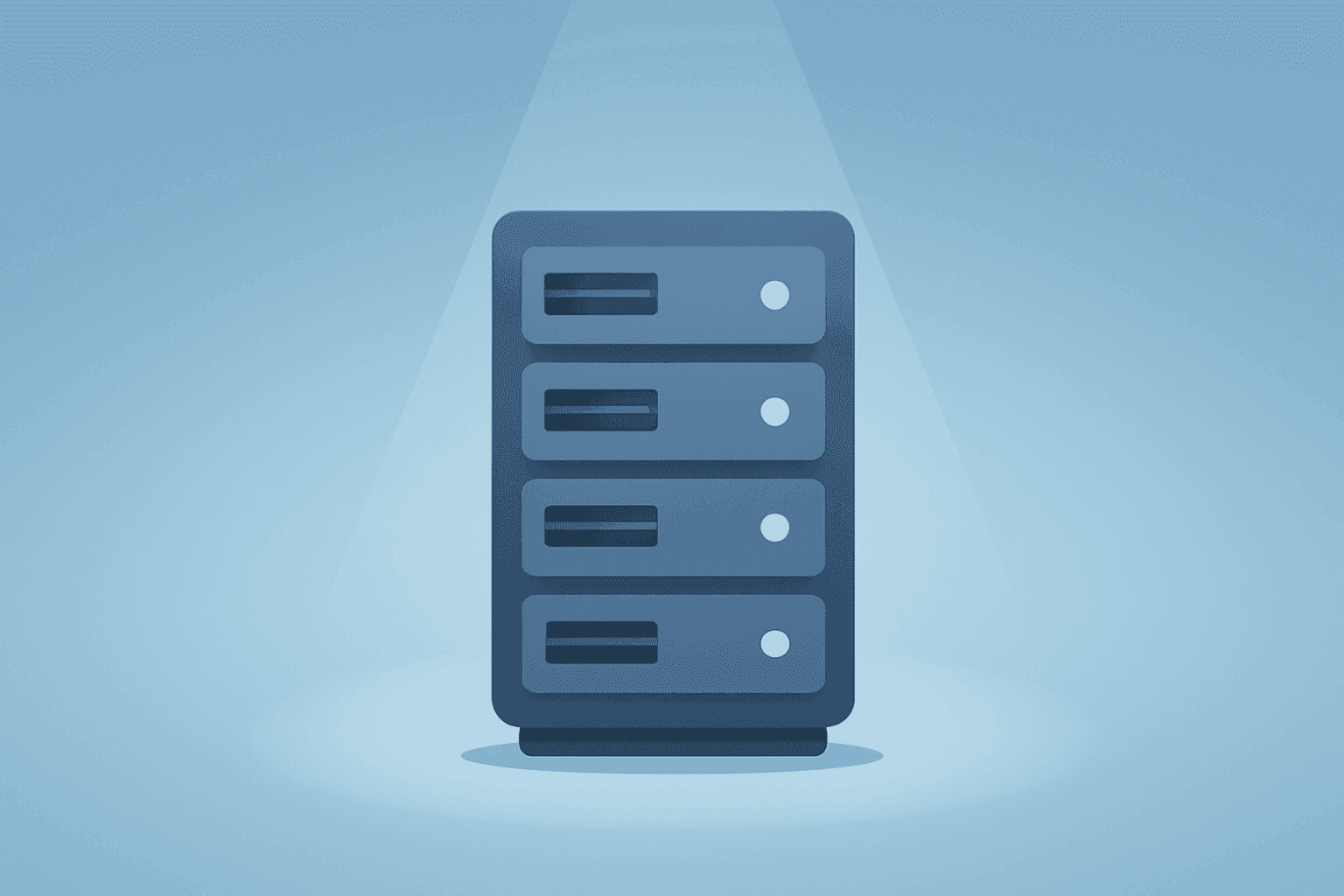 Flat-vector cover showing a server chassis with dimmed panels to signal Rubrik earnings beat and muted share reaction.