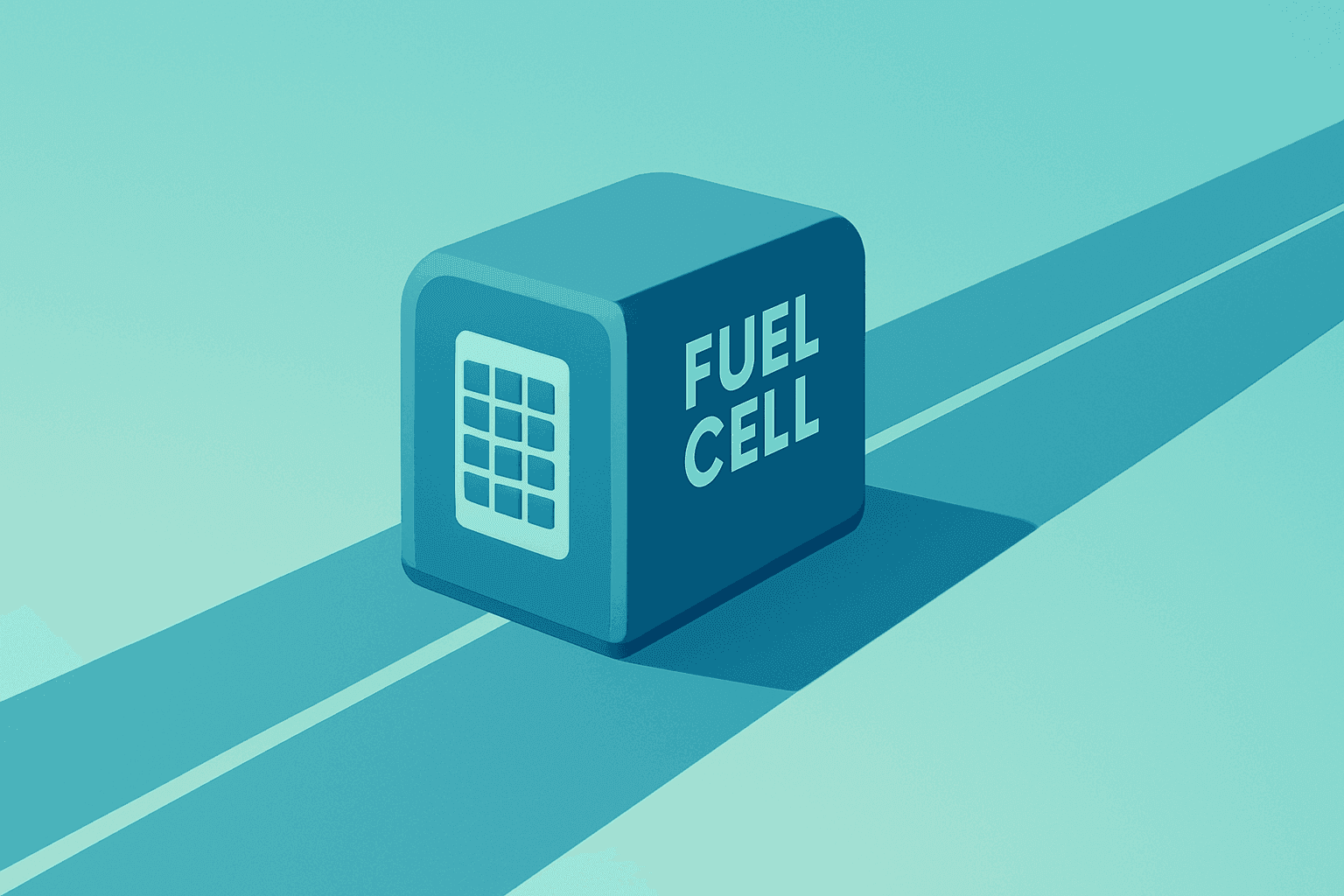Flat vector cover showing a fuel-cell server unit expanding outward to suggest the Bloom Energy Brookfield partnership.