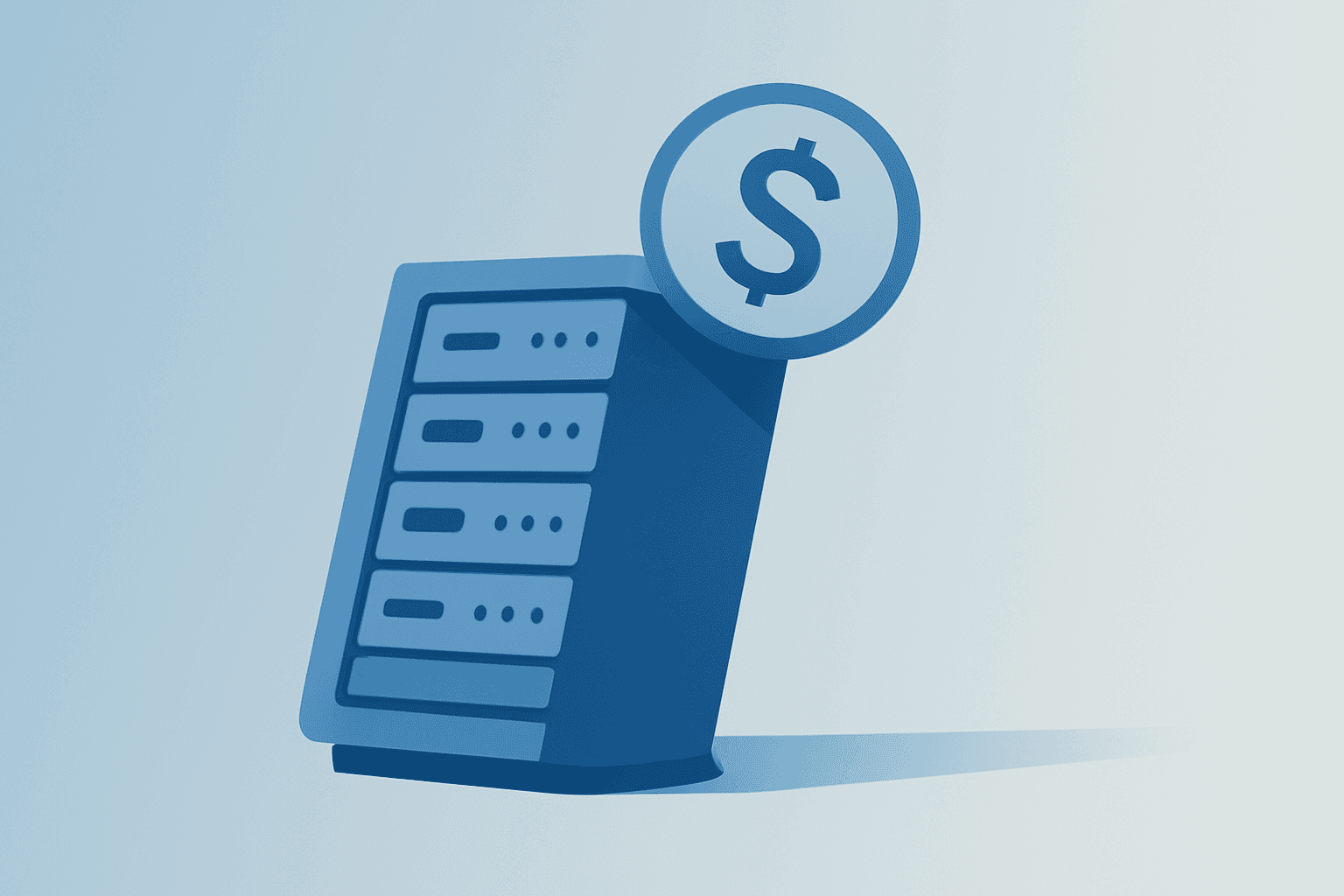 Flat vector server and data hub icon with a heavy-capex motif to illustrate Bill Ackman Meta stake and AI risk.