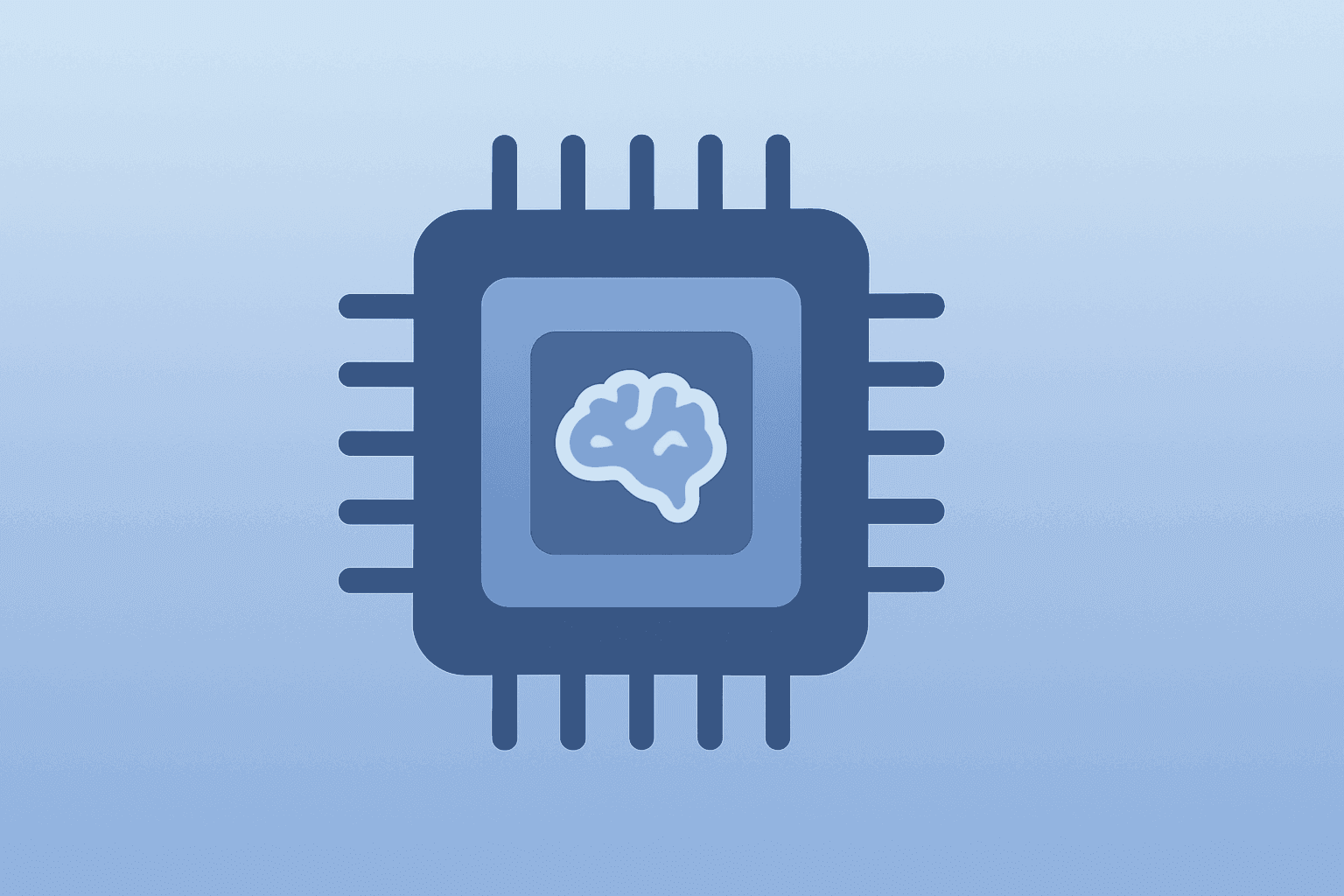 Flat-vector cover of a server chip fused with a compute module to symbolize the Amazon Decart acquisition and AI chip strategic fit.