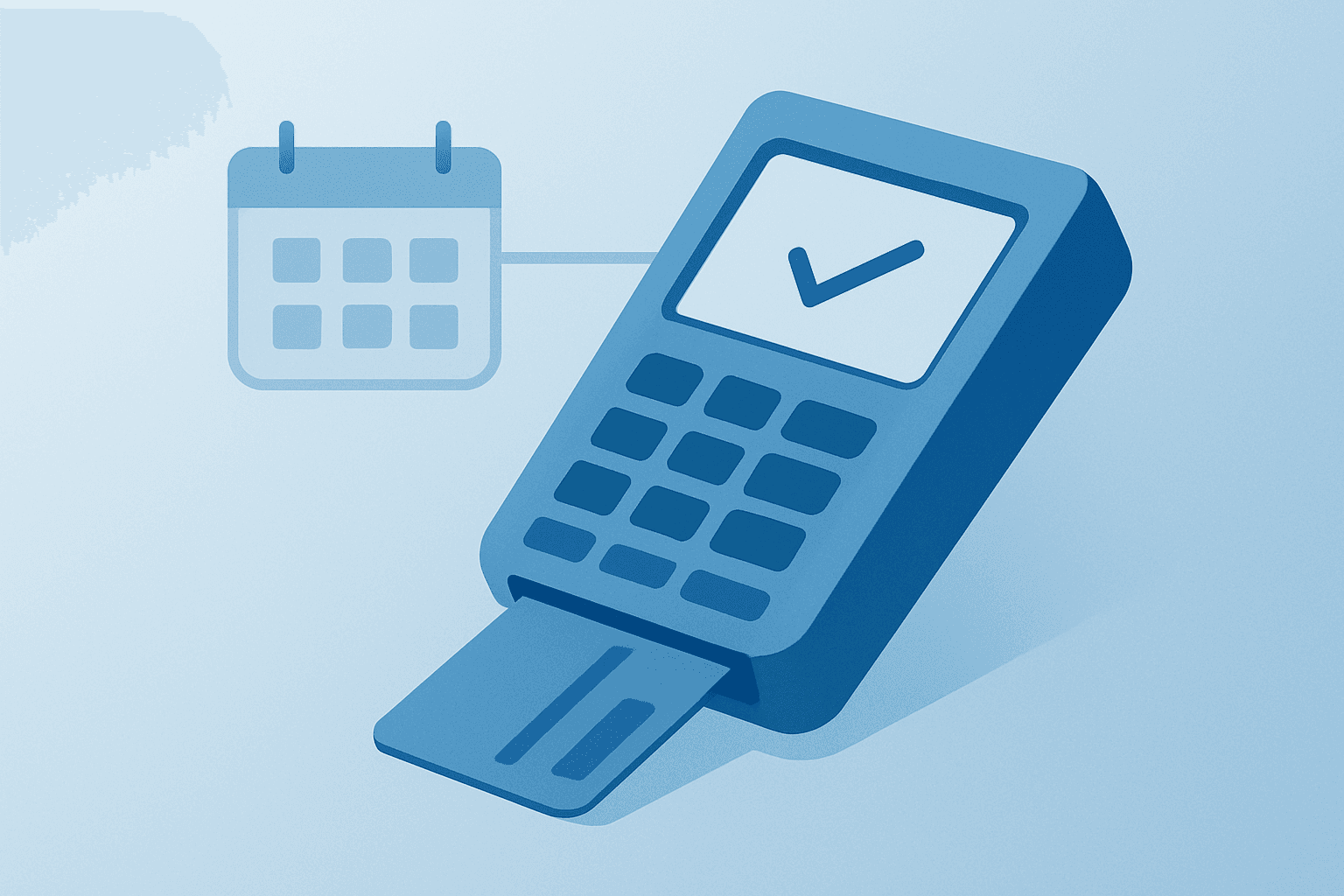 Flat vector of a commerce-connected server representing Alibaba Qwen update linking AI to payments and travel.