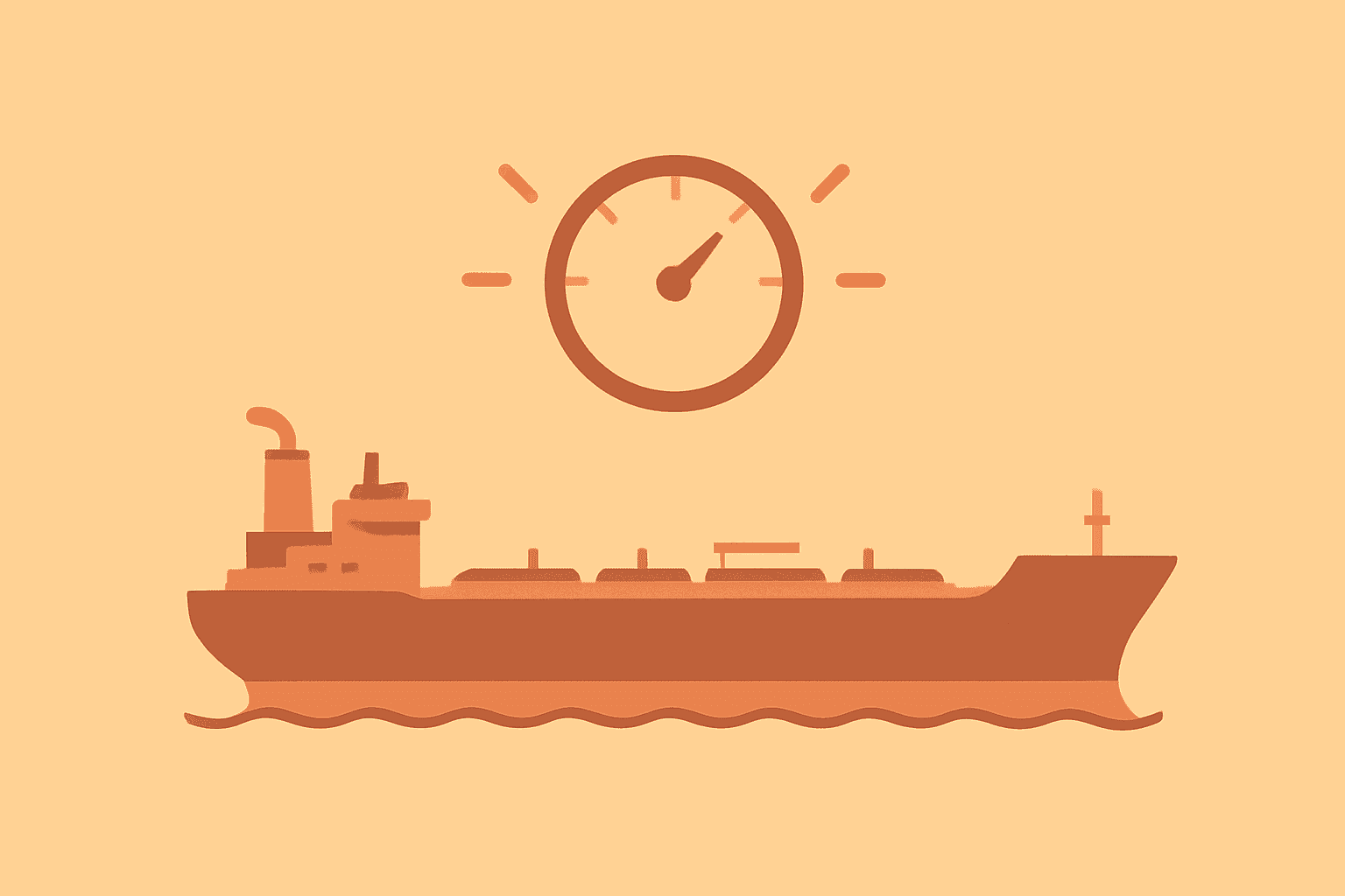 Flat-vector oil tanker fused with distressed pipeline showing oil prices surge and supply risk.