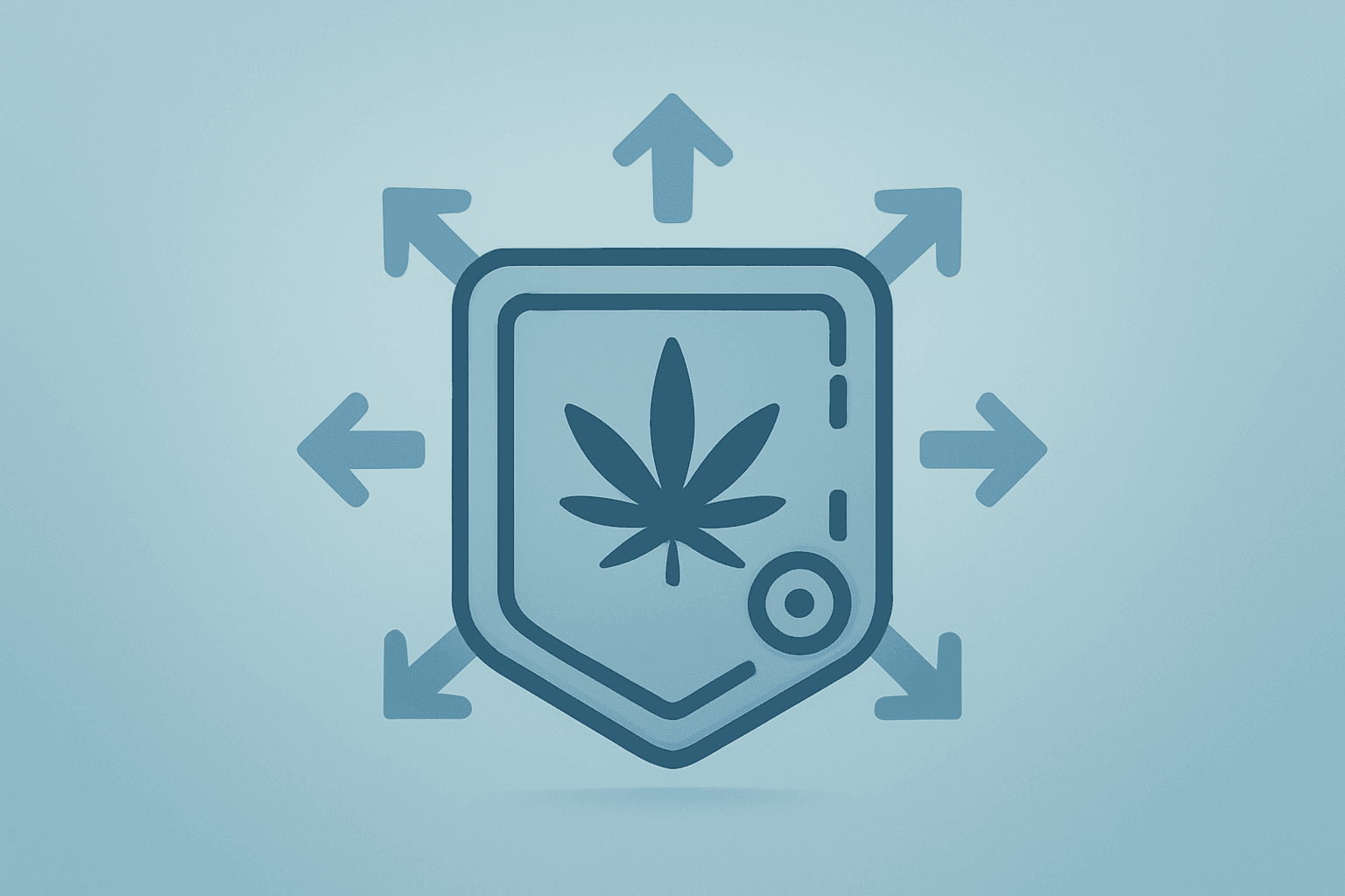 Flat filled vector of a cannabis vault expanding to symbolize Trump marijuana reclassification and the sector rally.