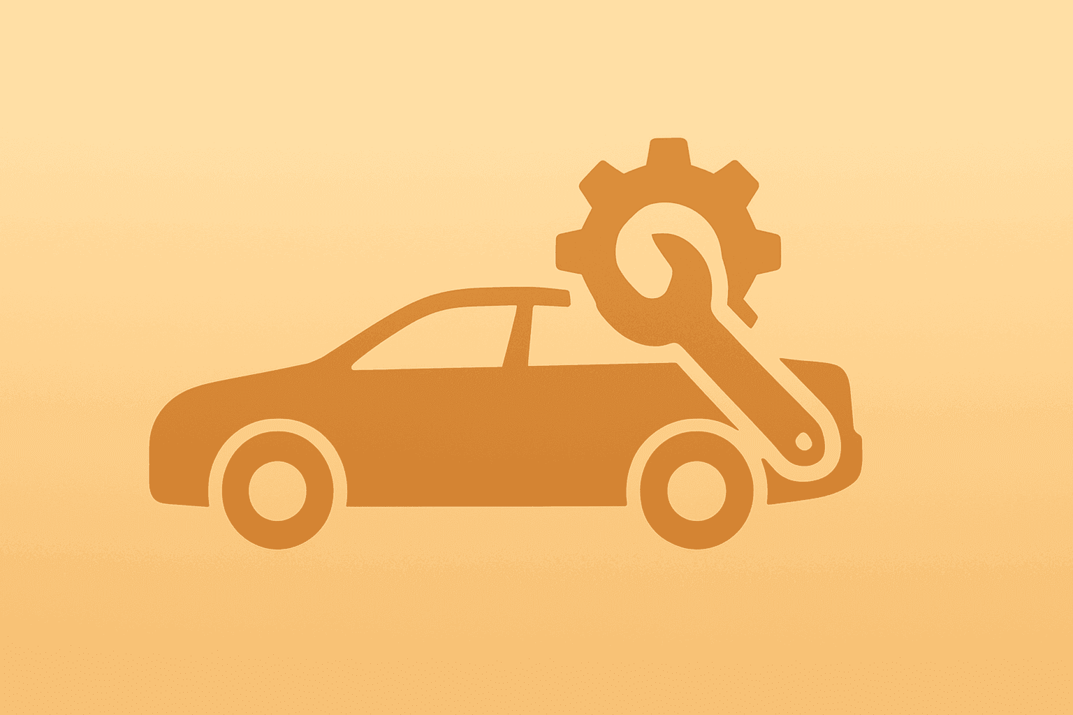 Centered flat-vector car profile with a dimmed rear to suggest Ford Doug Field departure and reshuffle.