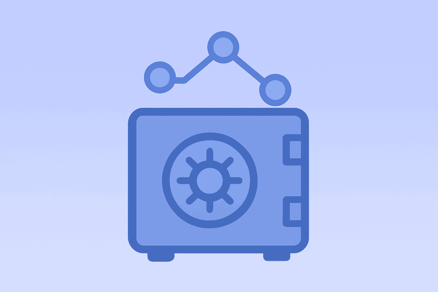 Flat vector brokerage vault with pulsing nodes symbolizing Robinhood Q1 earnings split between subscriptions and crypto.