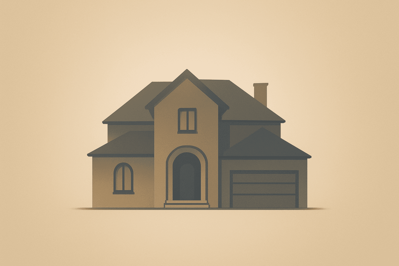 Flat vector of a luxury home silhouette under dimmed light to symbolize Toll Brothers Q4 results and cautious guidance.