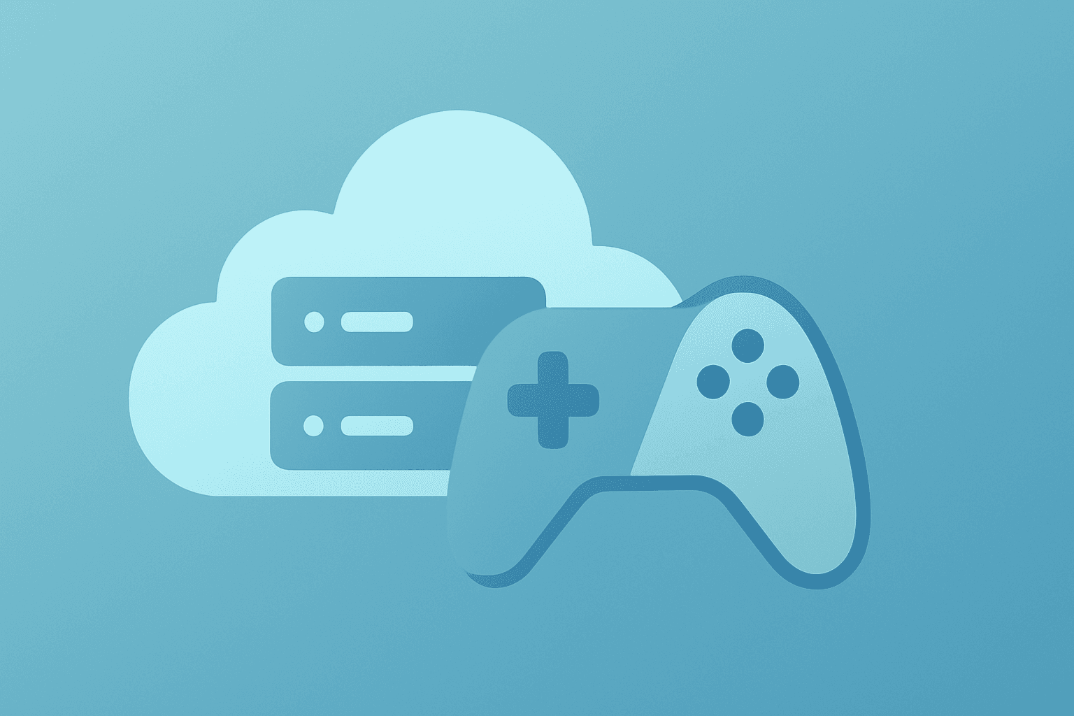 Flat vector of a cloud server and game controller symbolizing Tencent earnings trade-off between AI investment and buybacks.