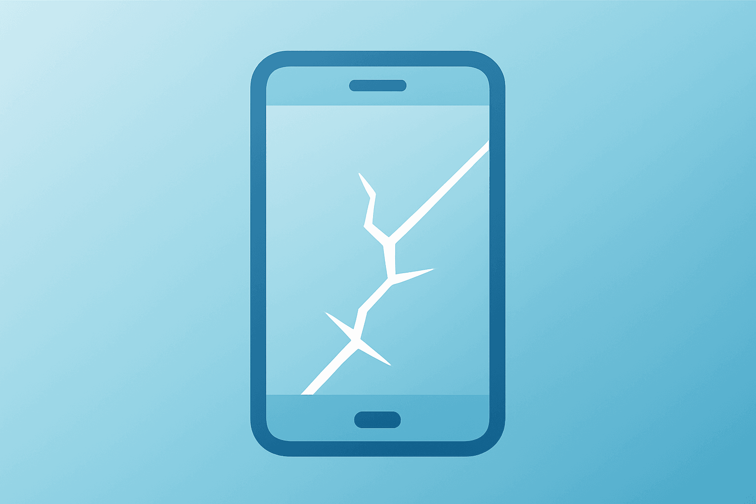 Flat vector illustration of a smartphone fused with a fractured shell symbolizing Meta settlement and teen-harm legal risk.