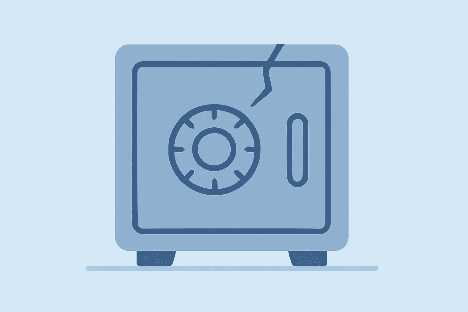 Flat filled vector of server rack with one panel separating to suggest divided sentiment over Palantir stock after selloff.