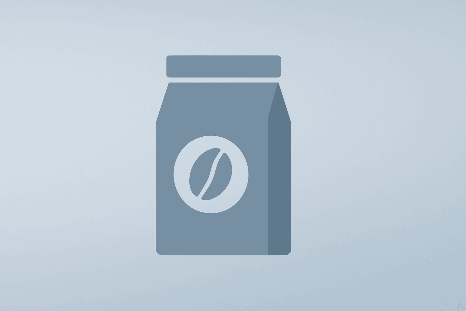 Flat vector of a coffee bag with a widening margin stripe symbolizing J.M. Smucker earnings and free cash flow focus.