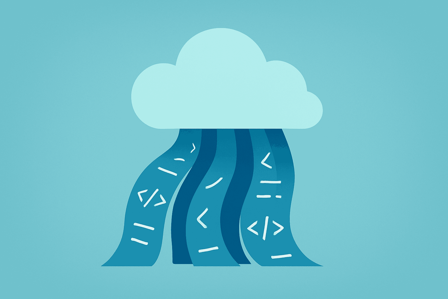 Flat vector of a server fragment with exposed source threads, symbolizing Anthropic code leak and reverse engineering risk.