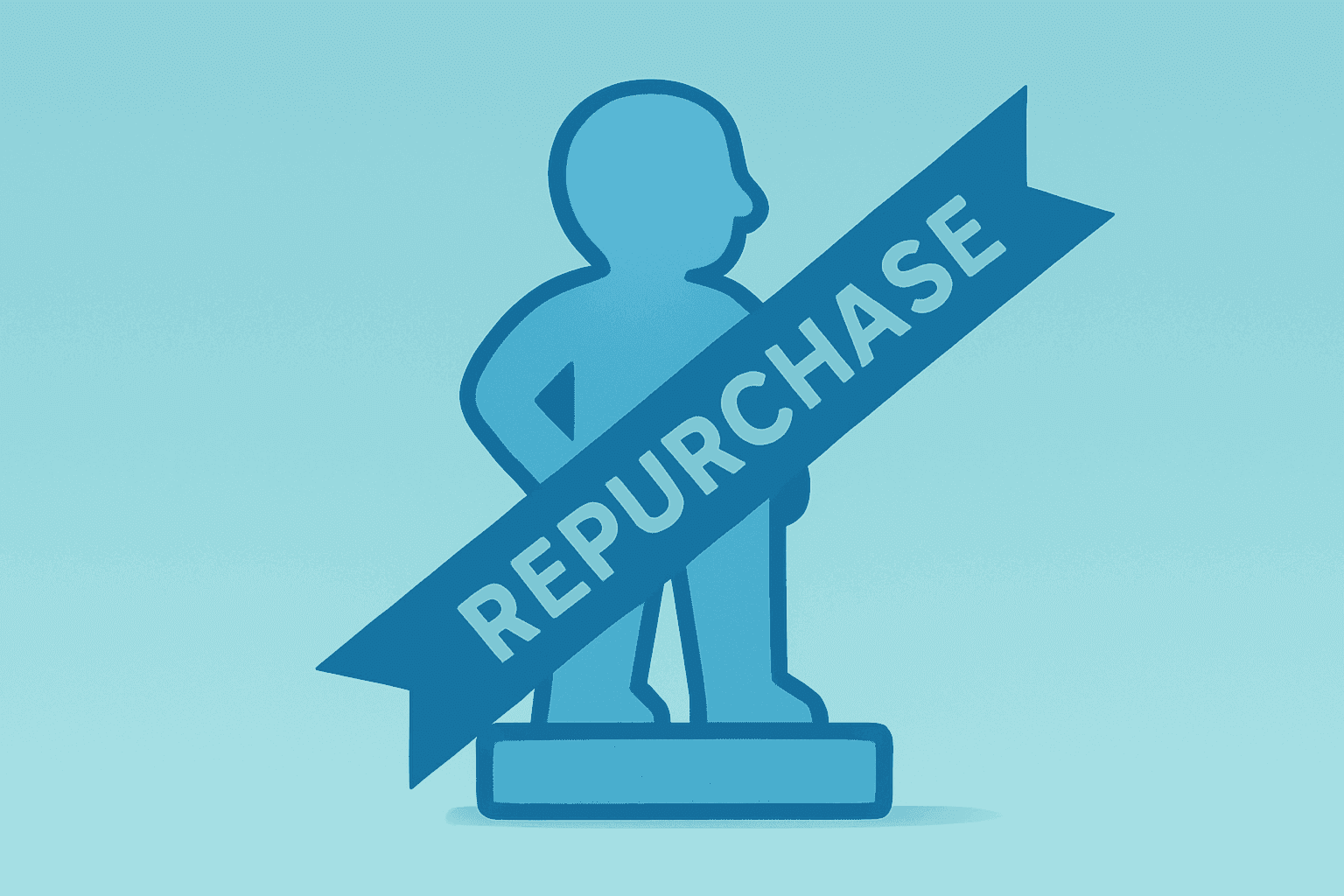 Flat vector collectible figurine with a repurchase ribbon symbolizing GameStop Q1 results and a $2 billion buyback program.