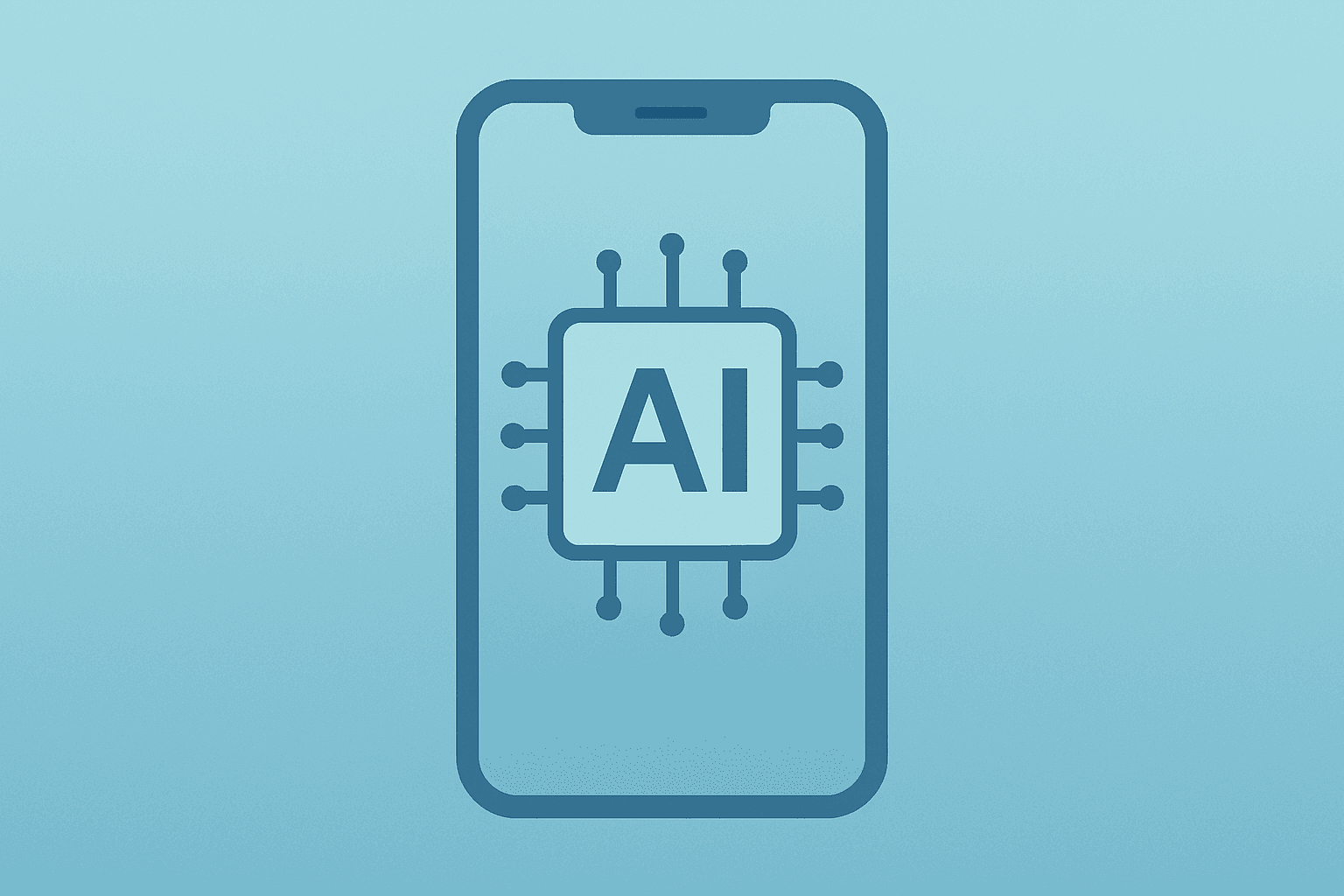 Flat vector smartphone with visible AI core symbolizing iPhone sales and Siri Gemini during the Apple earnings preview.