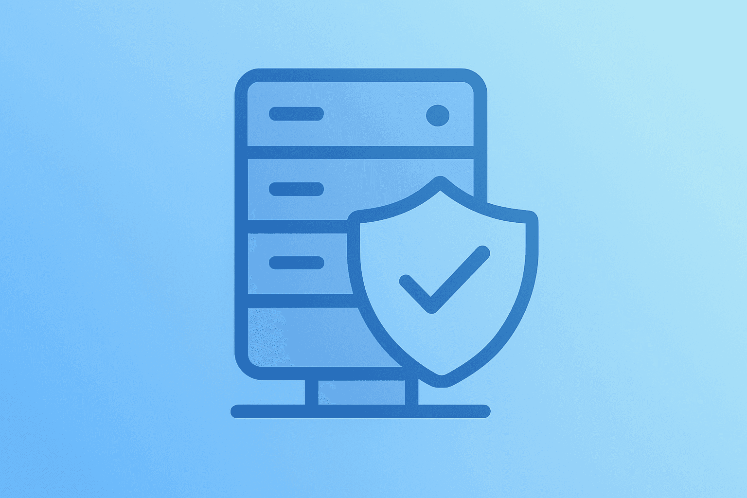 Flat vector of a server with a safety shield symbolizing Anthropic Claude Opus 4.7 launch and Mythos containment.