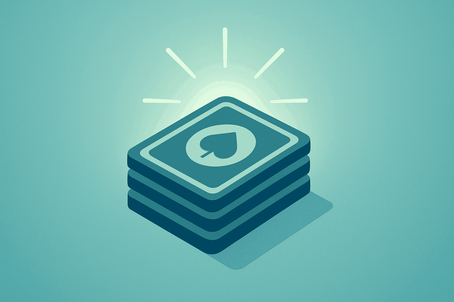 Flat vector trading card deck expanding glow visualizing Hasbro Q2 2026 earnings guidance lift and record trading-card sales