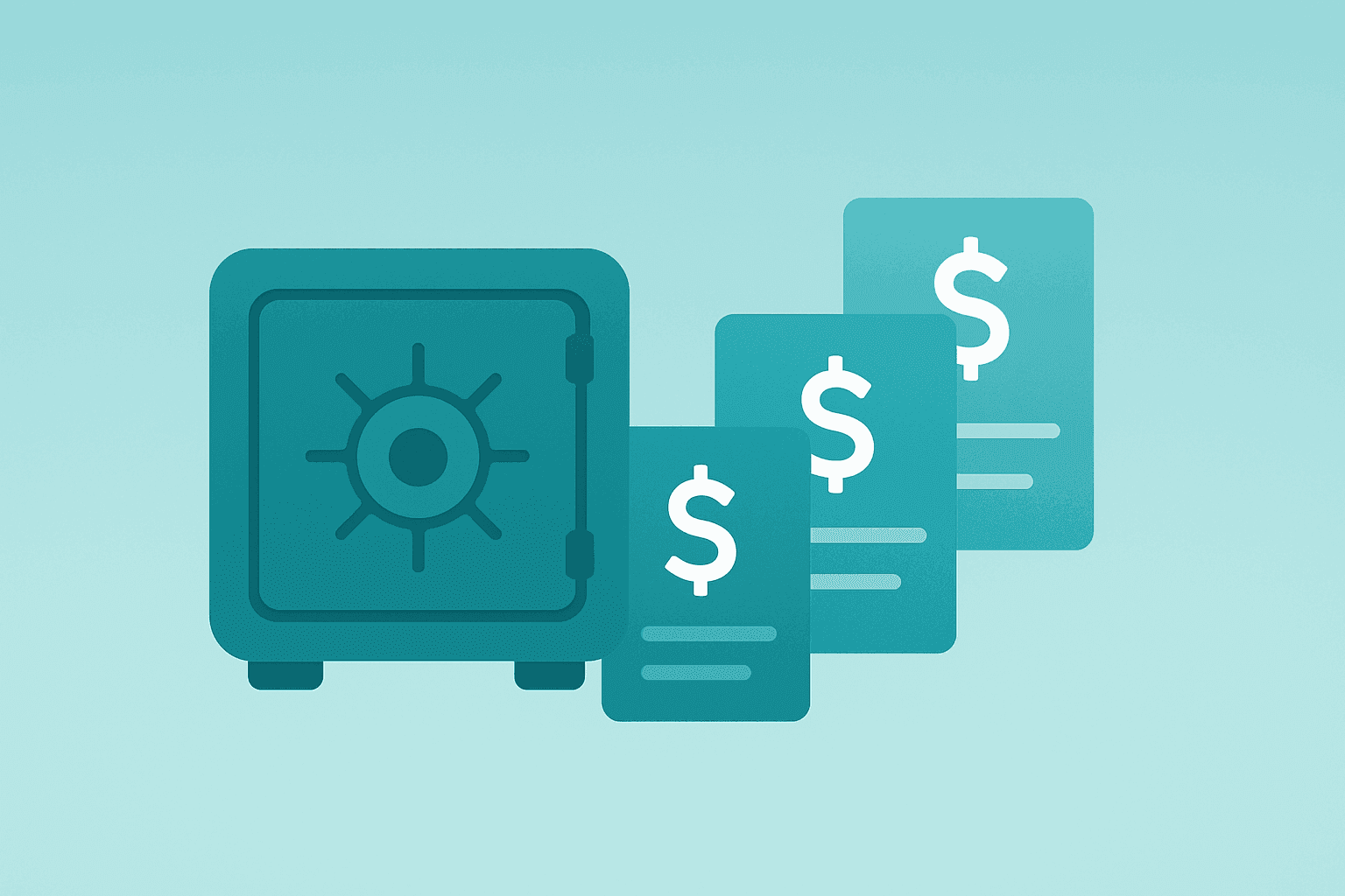 Flat vector of a vault expanding loan modules to symbolize Ares Q1 2026 results and record fundraising strength.